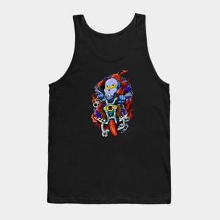 Dope skull rider on fire illustration Tank Top